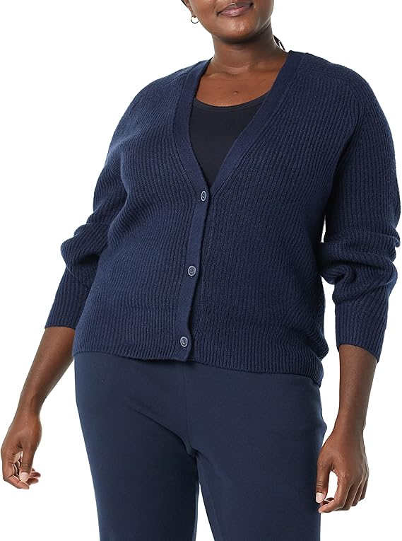 Amazon Essentials Women's Soft Touch Ribbed Blouson Cardigan