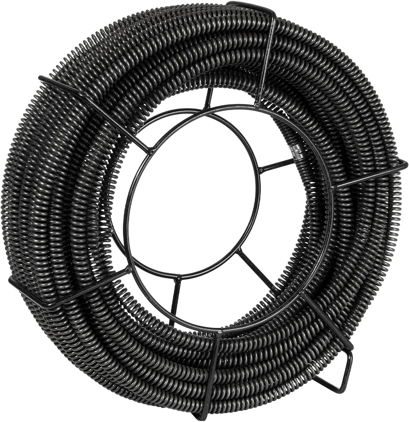 VEVOR Drain Cleaning Cable 100 FT x 5/8 Inch, Professional Sectional Drain Cleaner Cable with 7 Cutters for 0.8" to 3.9" Pipes for Hollow Core Sewer Cleaner Auger Sink, Toilet