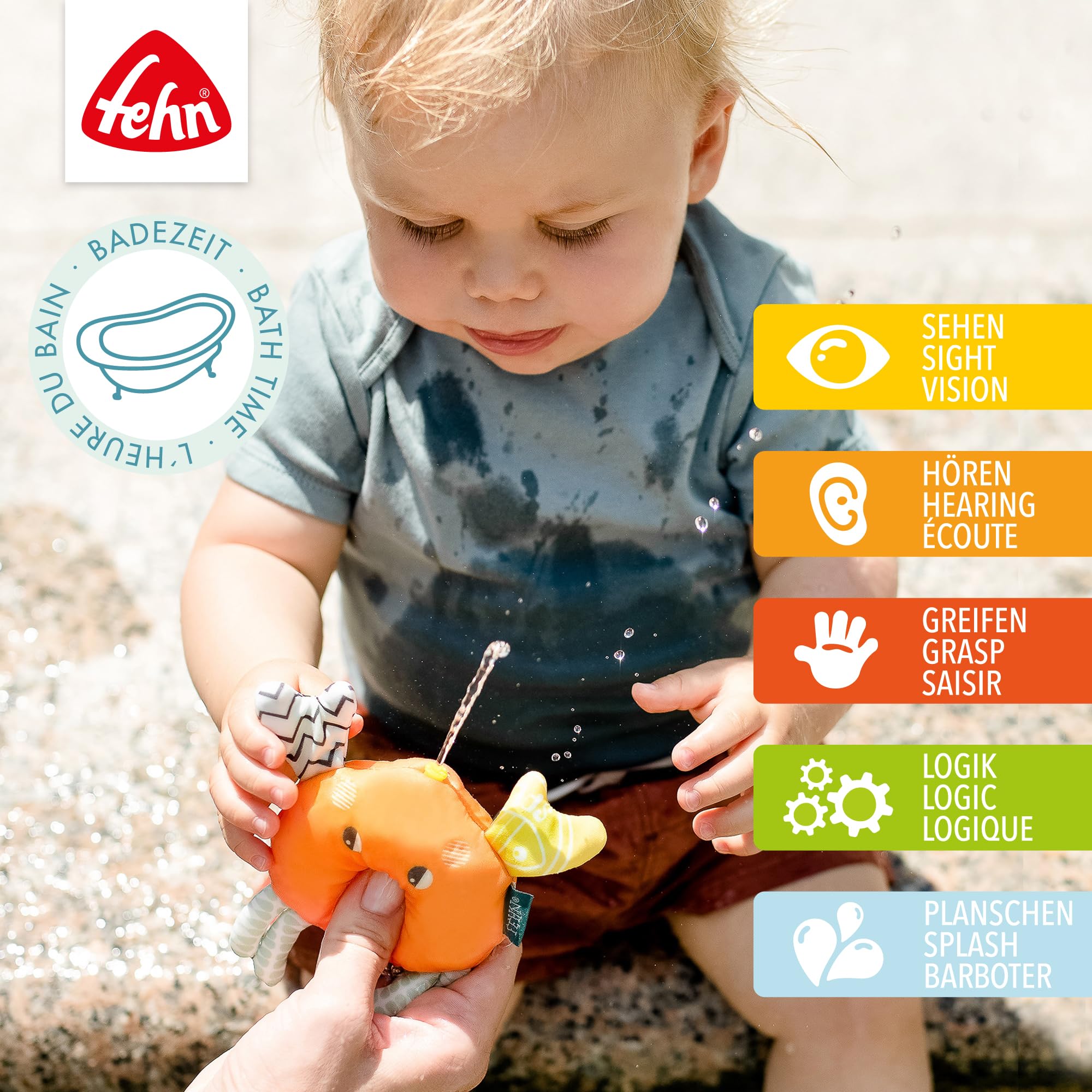 Fehn Bath Animals Fish and Crab, Set of 2 Water Toys for the Bath, Floating Squirting Animals for Happy Bathing Fun - Image 2