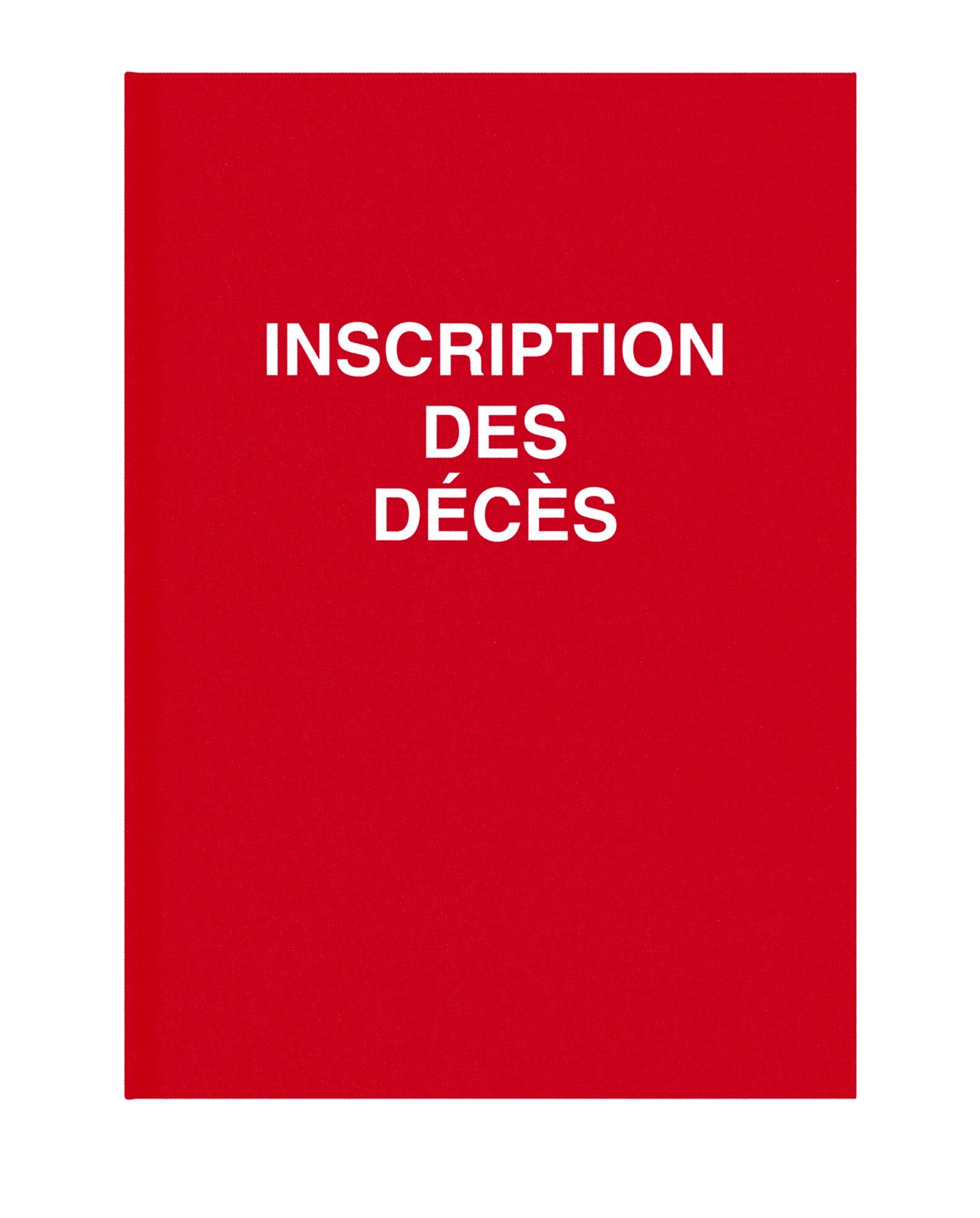 Registre de décès 3 avis par page folioté de 1 à 99 100pages 24x32cm Rouge