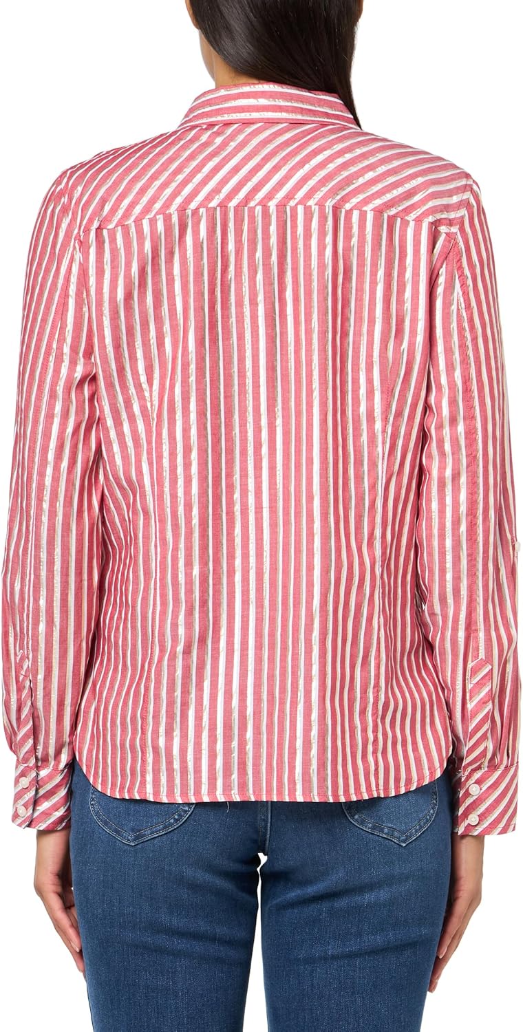 Tommy Hilfiger Womens Collared Long Sleeve Button Up Shirt with Roll Tab Sleeve - Image 2