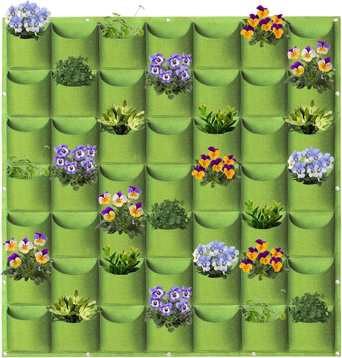 AE006-36 1 Piece Hanging Plant Bag with 36 Pocket,Vertical Wall Planters for Indoor and Outdoor Use, Fabric Hanging Garden Bags for Succulents Vines