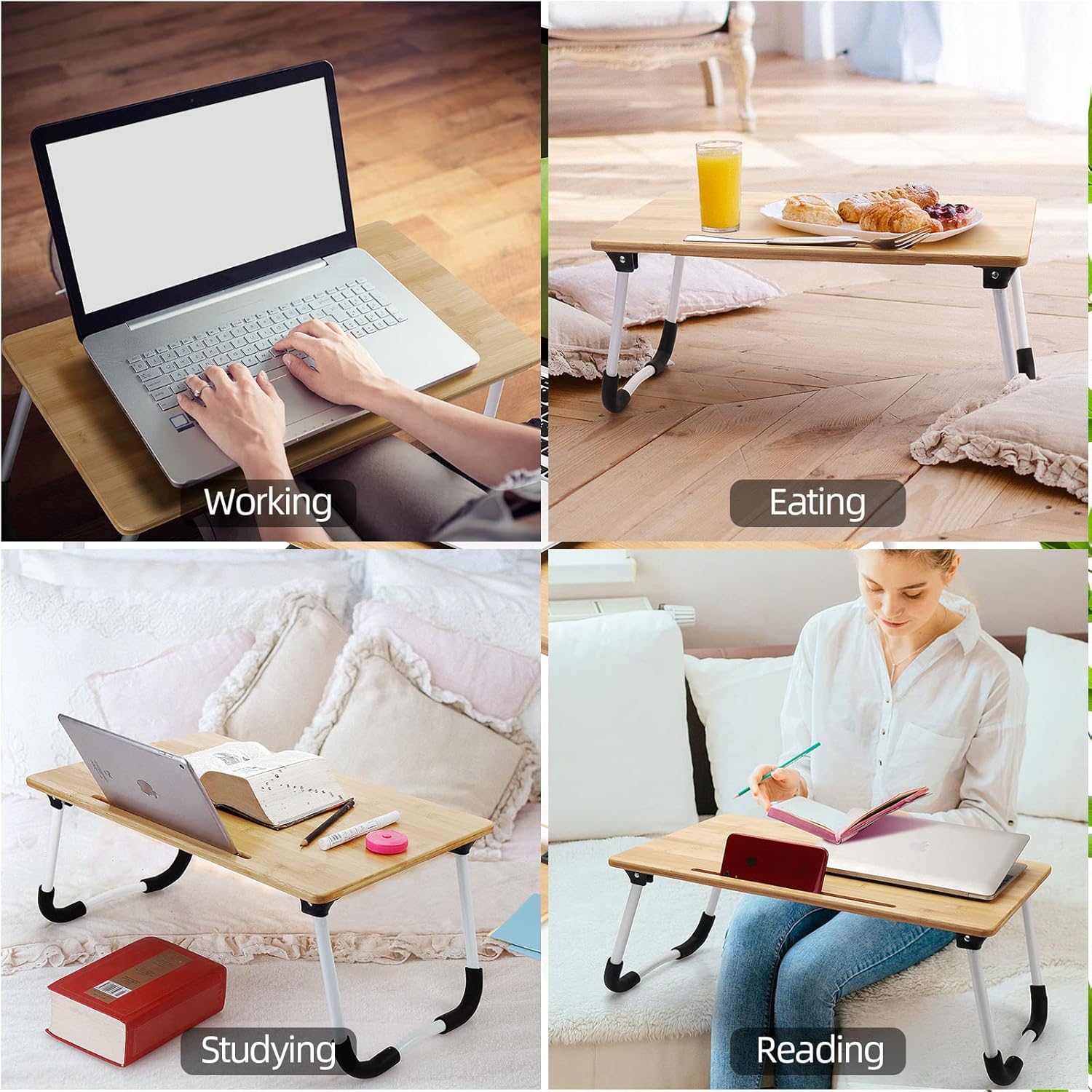 Blасk Frіdау - 40% оƒƒ Laptop Stand for Bed, Large Portable Foldable Lap Desk, XXL Laptop Bed Table for Study, Write, Watch Movies, Work and Breakfast… Hоlіdау Dеаlѕ 🛒 Laptop Stand for Bed, Large Portable Foldable Lap Desk, XXL Laptop Bed Table for Study, Write, Watch Movies, Work and Breakfast…