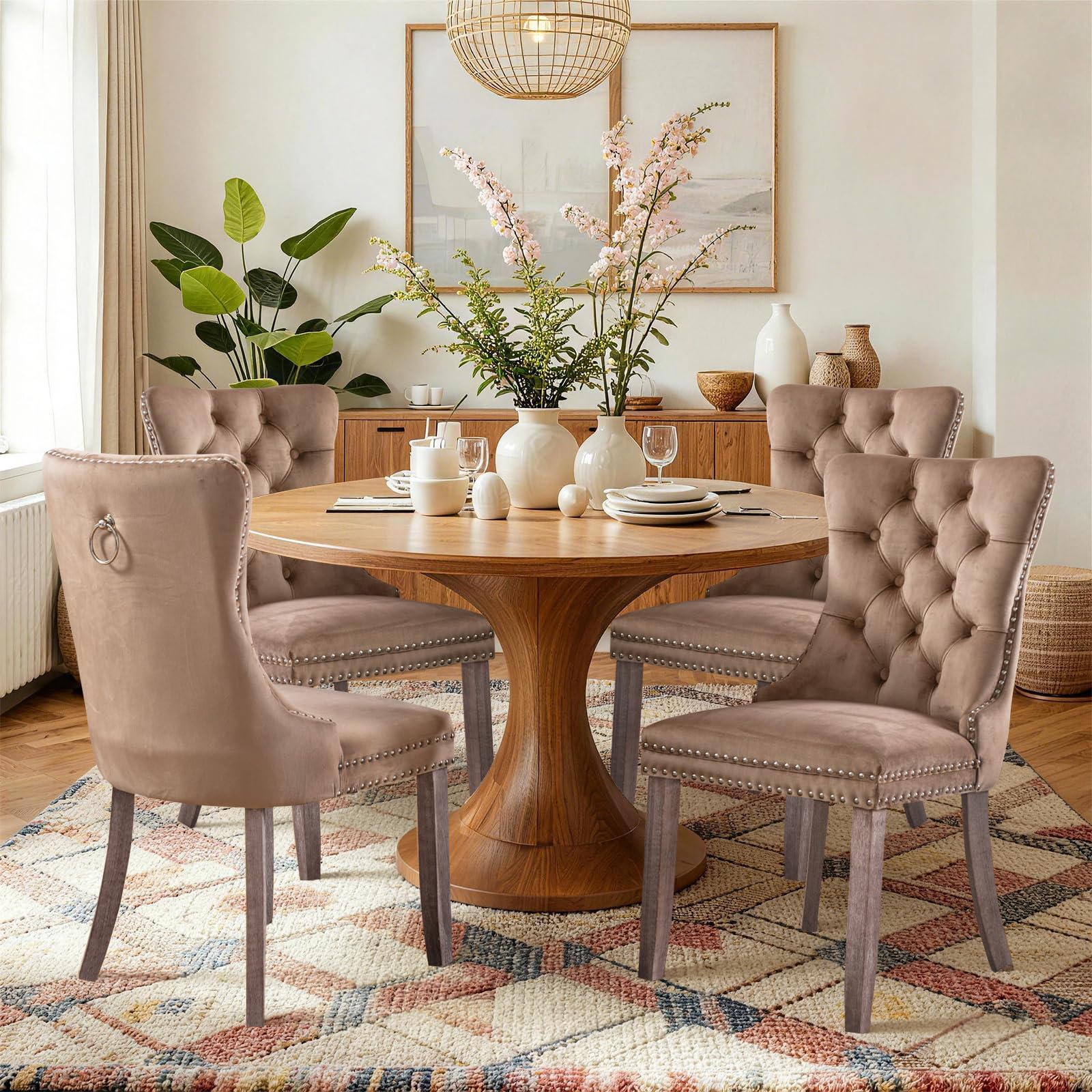 SoarFlash Velvet Dining Chairs Set of 4