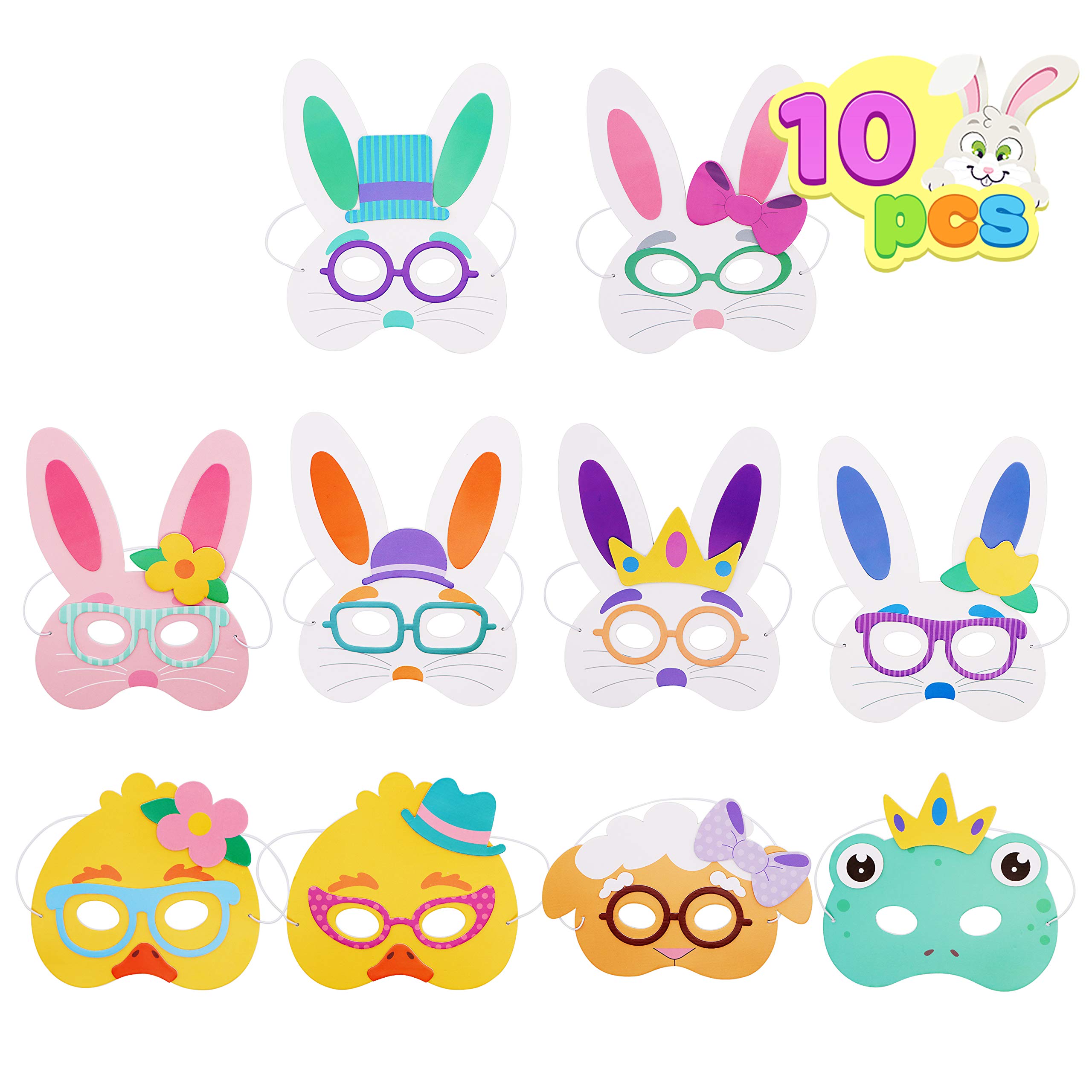Buy JOYIN 10 Pcs DIY Easter Bunny Mask Craft Kit Easter Crafts and