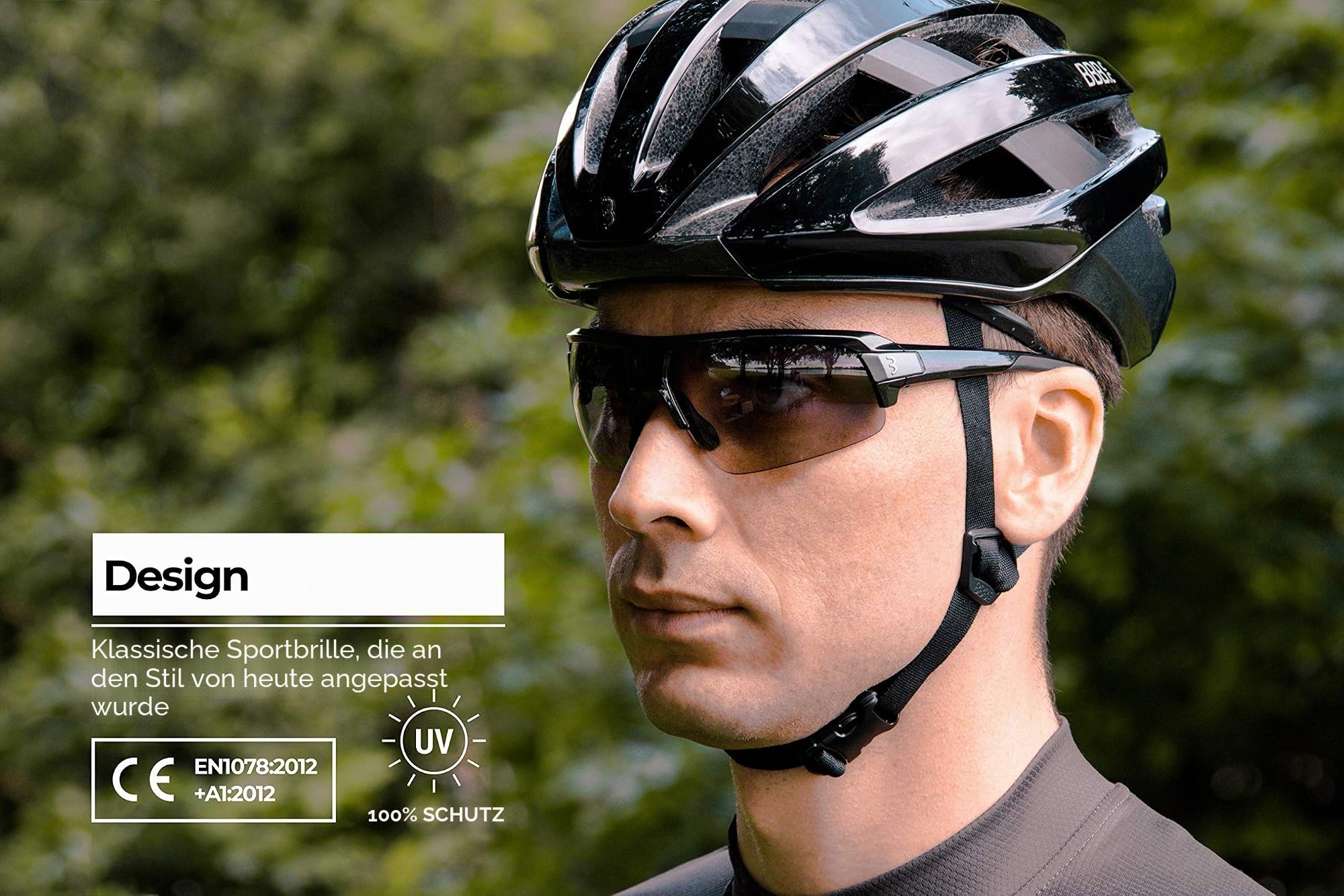 BBB Cycling Fahrradbrille Impulse PH | Herren und Damen Sportbrille Sonnenbrille mit Photochromatic Gläser | Polycarbonat Grilamid | MTB Rennrad Urban Radsport | Gloss Metallic Black | BSG-62PH