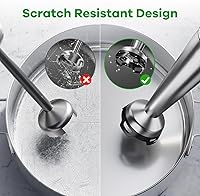 Vista 5 de Batidora de inmersión de mano con cable turelar, juego de licuadoras de mano de 1100W, disparador de velocidad variable 5 en 1 con palillo