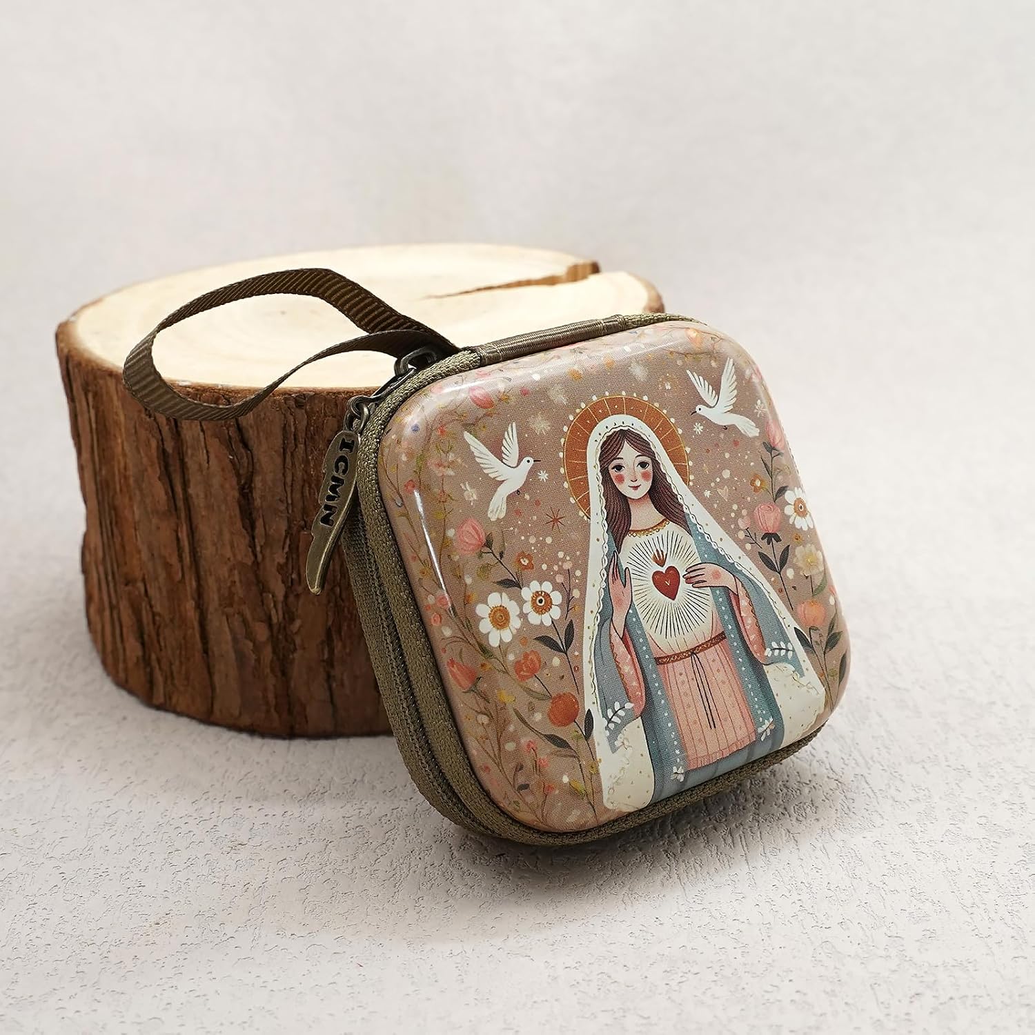Decorative Square Bead Pouches Sturdy Materials Multifunctional Storage Case for Spiritual Items Protections Portable Temple Accessory