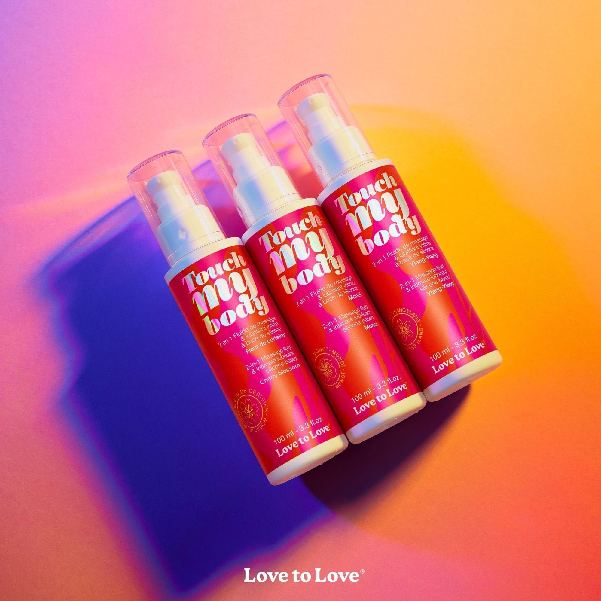 Love to Love Touch My Body 100 ml – Fluide de Massage & Lubrifiant Intime Silicone 2-en-1, Lubrifiant Ultra Glissant Longue Durée, Fluide Sensuel pour le Corps, Vegan, Fabriqué en France - Ylang Ylang