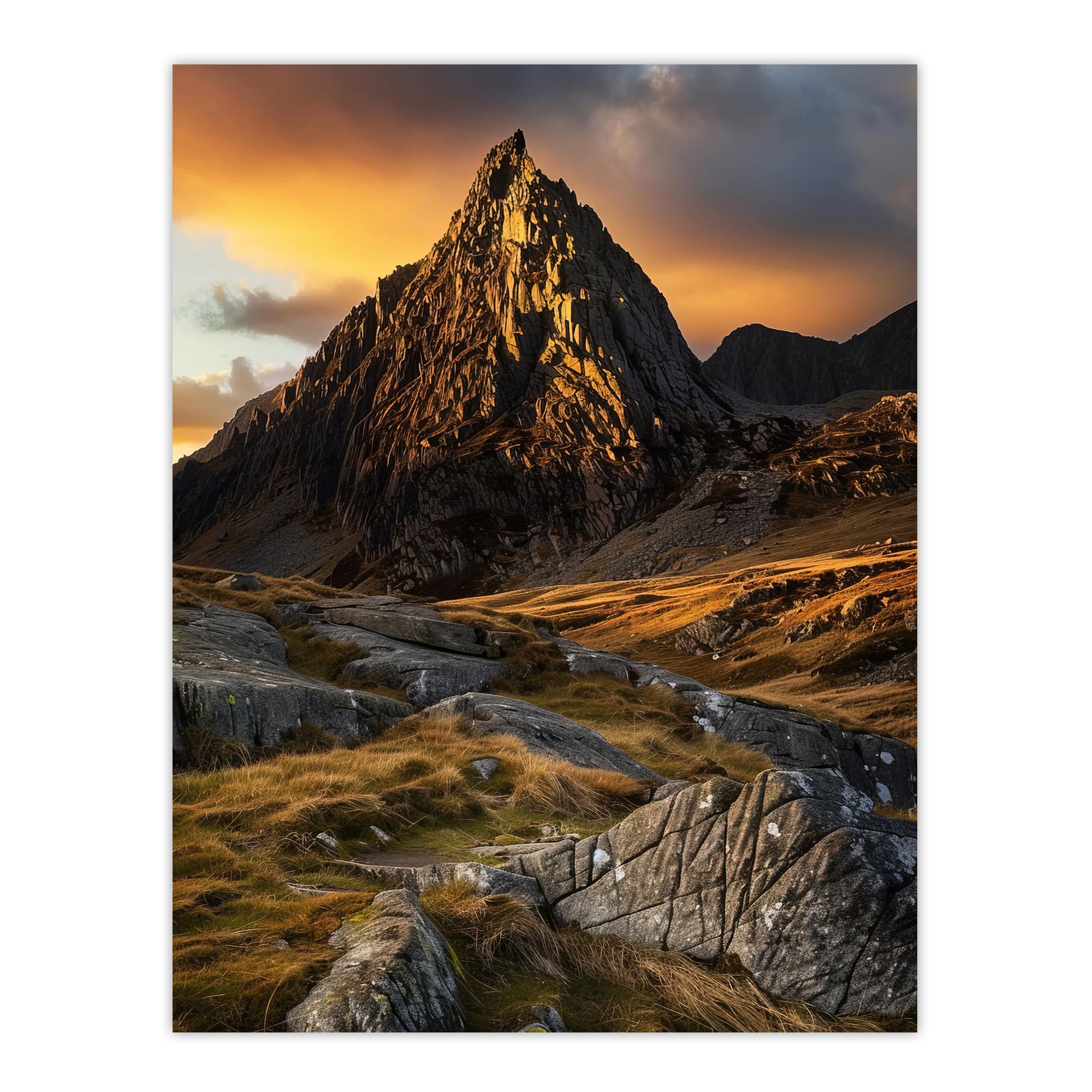 Artery8 Tryfan Mountain Peak Summit Snowdonia Wales Bathroom Toilet Extra Large XL Wall Art Poster Print