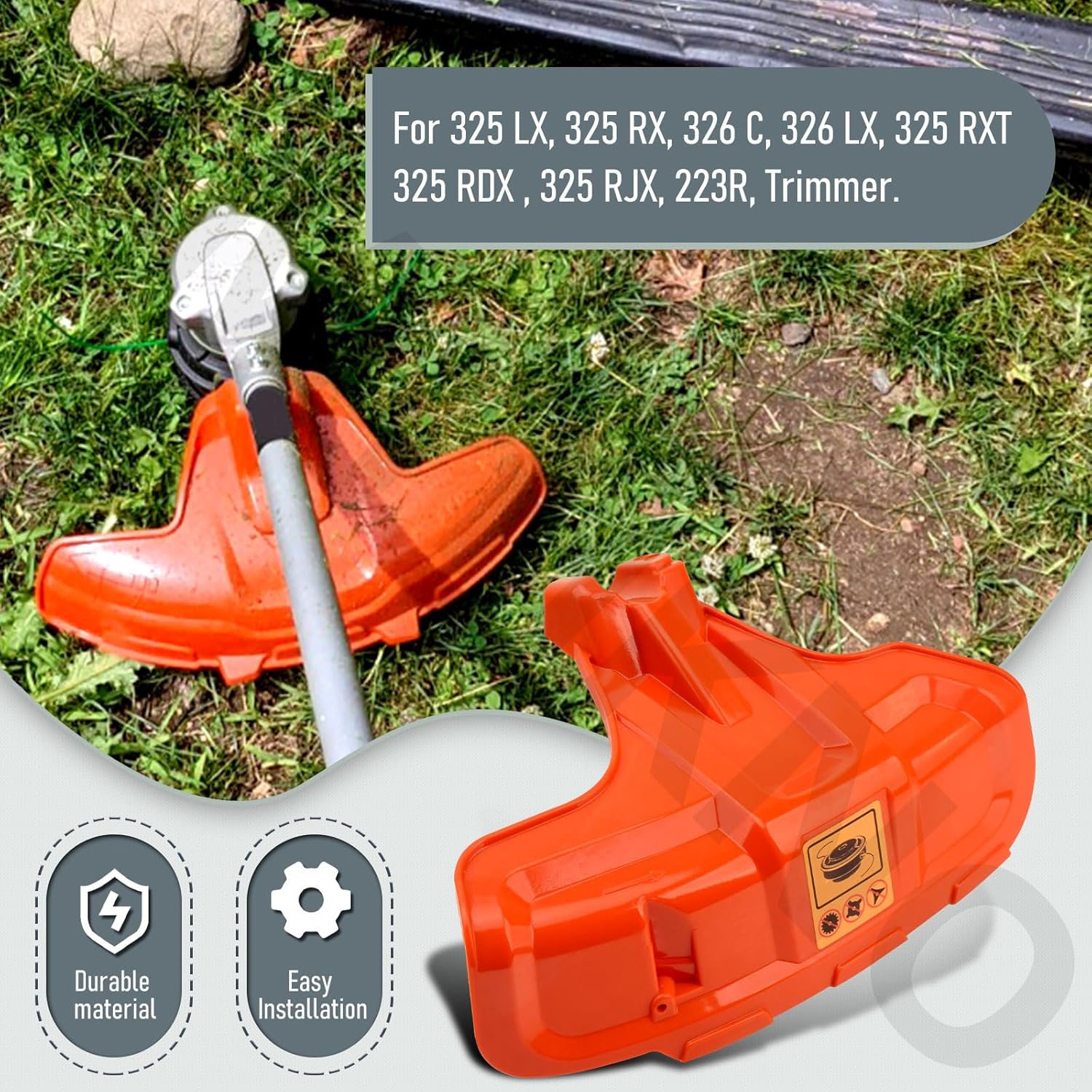 AMTHKNO 588543701 Trimmer Guard Shield Replacement Compatible with Husqvarna Line Trimmers/Mowers 322L 223L 223R 322C 325RX 326C 326CX 525RS 525RX, Replaces 503977101 5039771-01