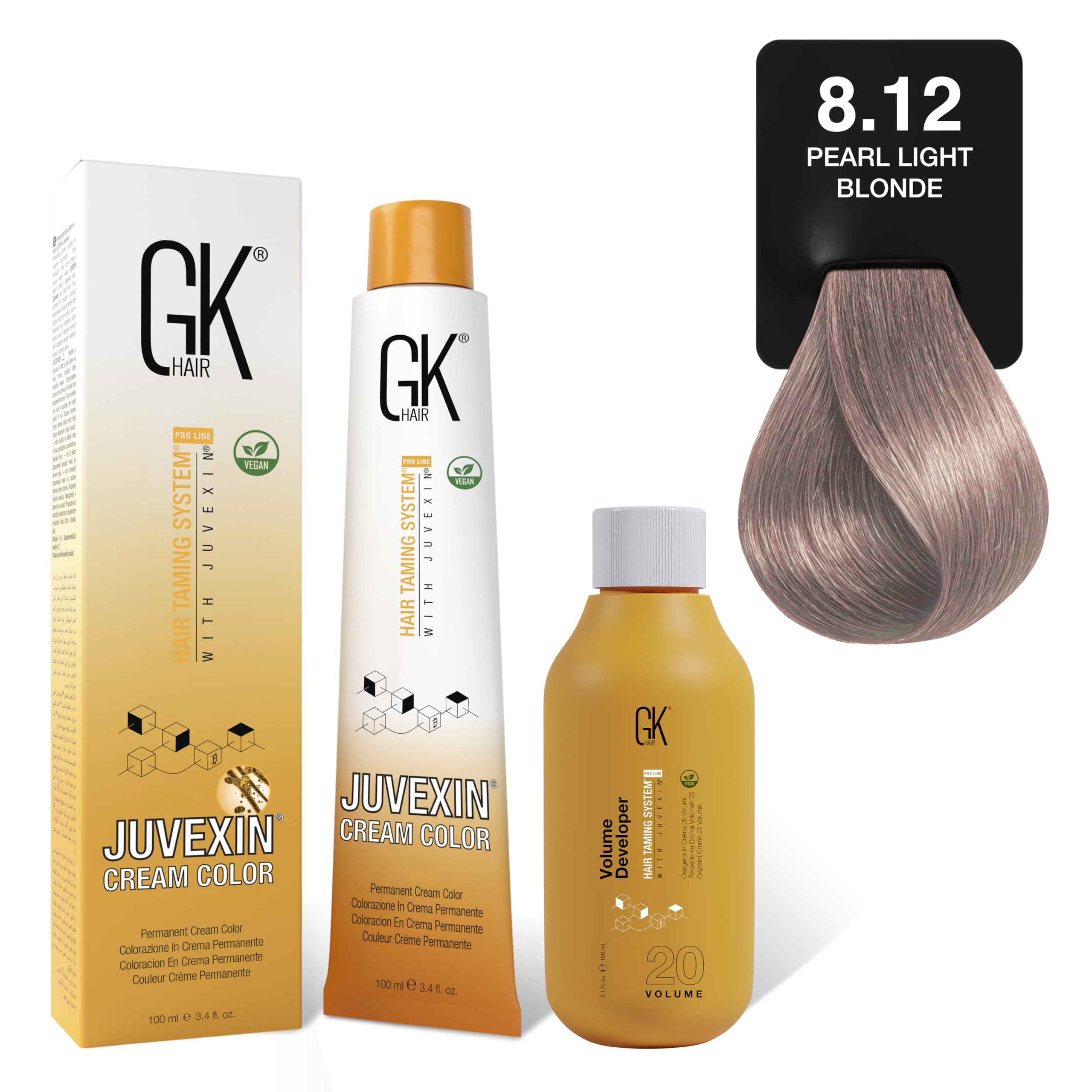 Amazon.com : GK HAIR Global Keratin Pearl 8.12 Light Blonde Hair