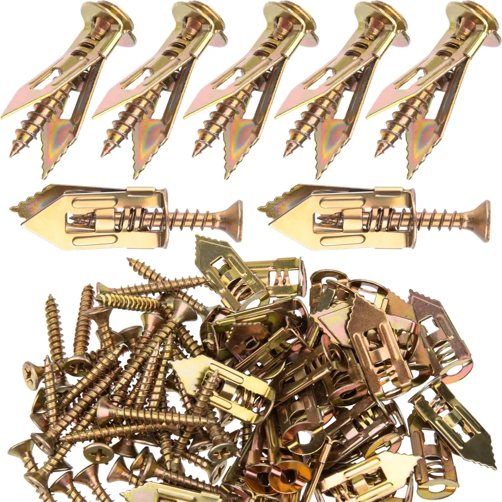 Yangshe 50 Sets Self-Drilling Drywall Anchors Heavy Duty, No Drill Wall Anchors Kit With Screws