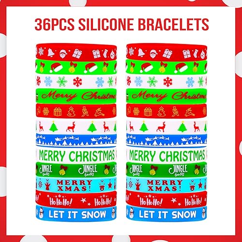 Miniatura 3 de MGparty 72 pulseras de silicona de Navidad para niños, regalos de fiesta a granel, regalos de fiesta de Navidad, regalos de Navidad, regalos de