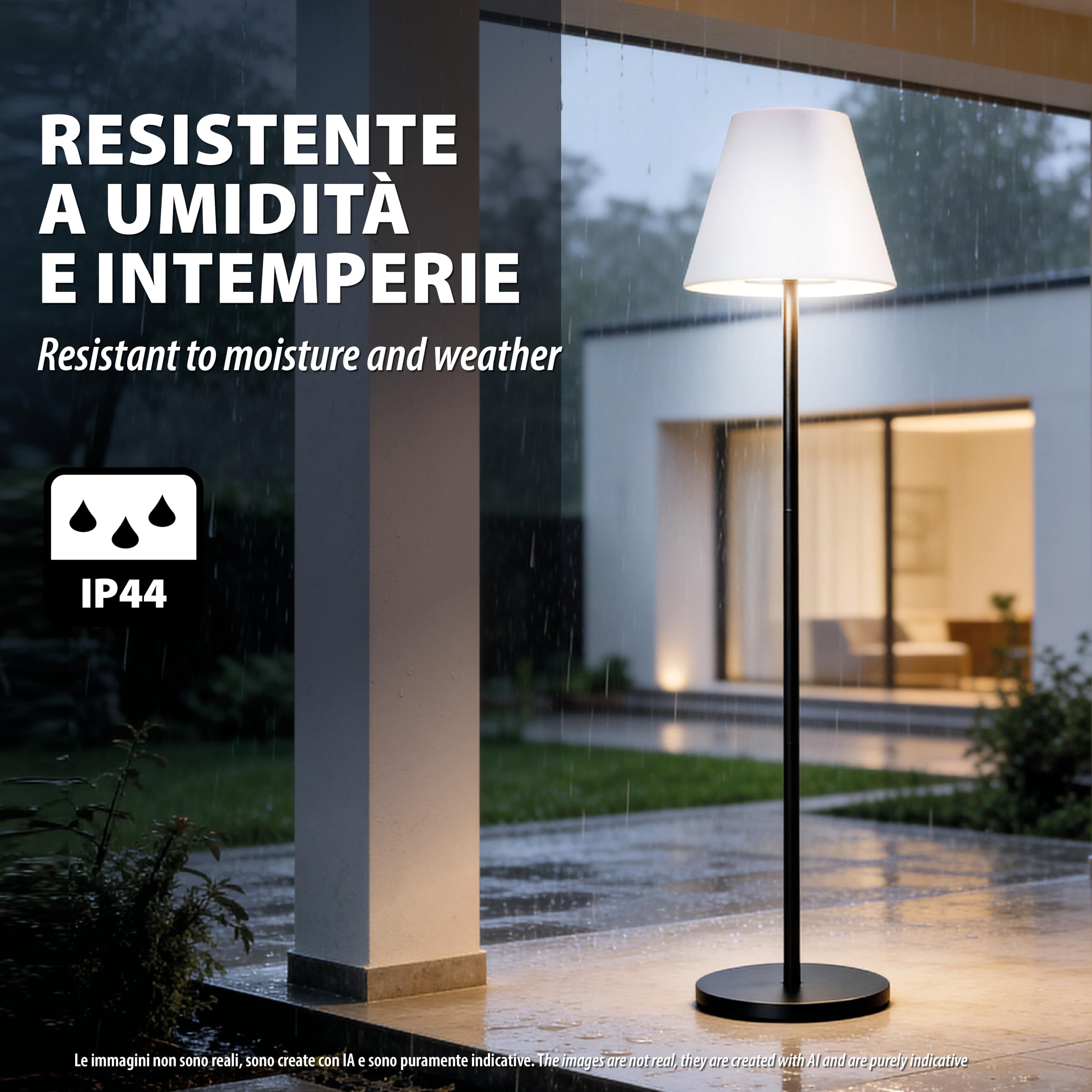 Velamp EXTENZA SOLAR: Lampadario da esterno RGB a ricarica solare-150 cm
