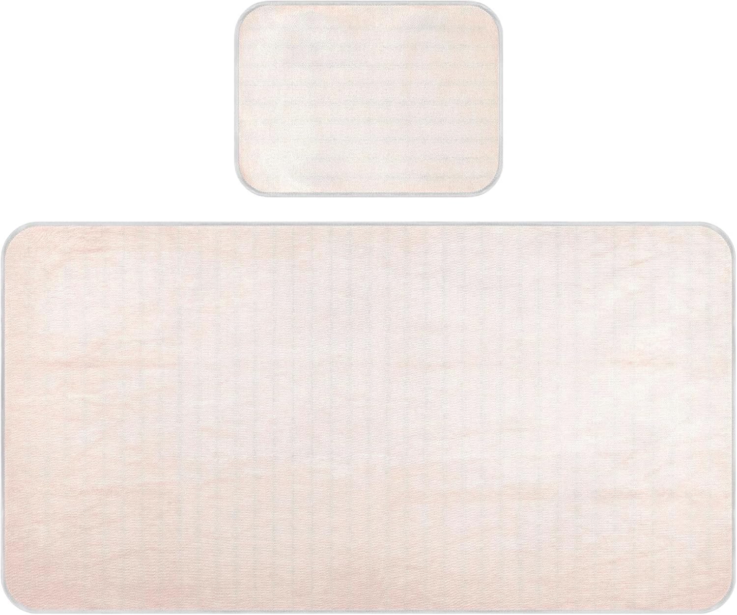 Baby Cooling Mat Light Lumber Solid Color Ice Silk Breathable Mesh Summer Crib Mattress Pad with Pillowcase, Soft Cooling Sleeping Surface for Infant & Toddler, 52"x28"