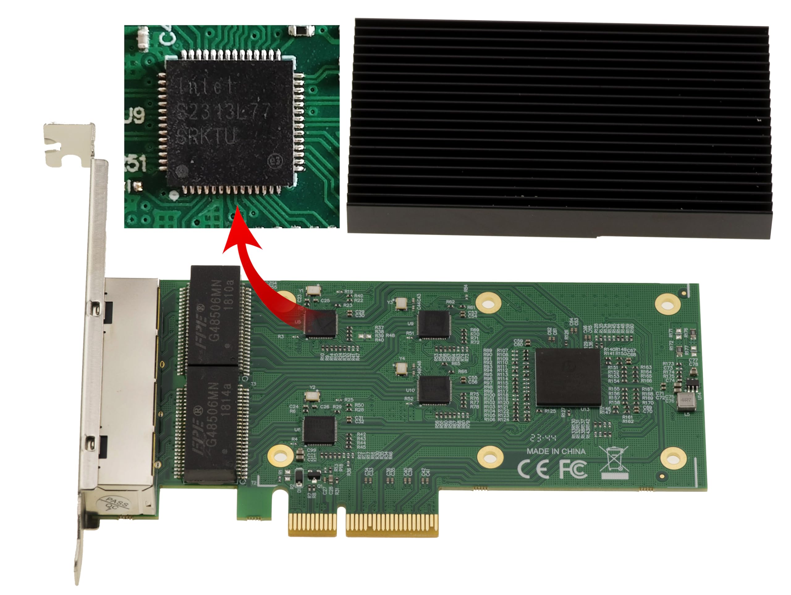 KALEA-INFORMATIQUE Scheda controller di rete PCIe 2,5G x4 LAN Gigabit Ethernet 4 porte RJ45 quad chipset I226 SRKTU supporto 10 100 1000 2500 1 G 2,5 G