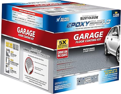Miniatura 2 de Rust-Oleum 251965 EPOXYSHIELD - Revestimiento para el suelo de cochera, kit para el espacio de 1 automóvil, color gris