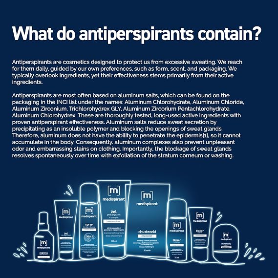 Antiperspirant Wipes - With Zinc & Aluminum Compounds - Cleansing, Refreshing & Odor-Control Care for Excessive Sweating - 20 Pieces