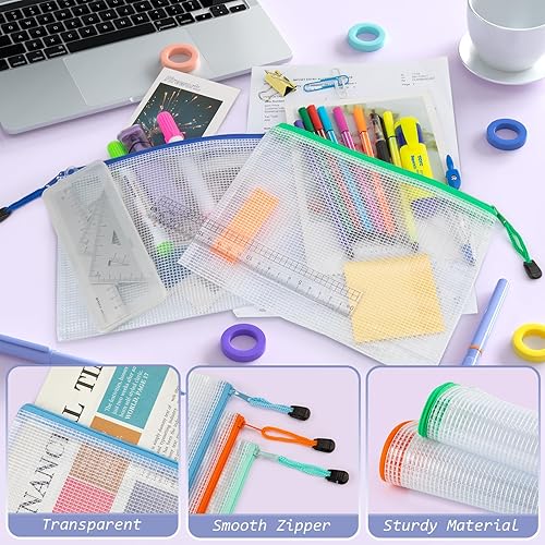 Miniatura 3 de Umriox Paquete de 24 bolsas pequeñas con cremallera de 12 colores, bolsas de malla con cremallera, bolsas con cremallera para rompecabezas, juegos