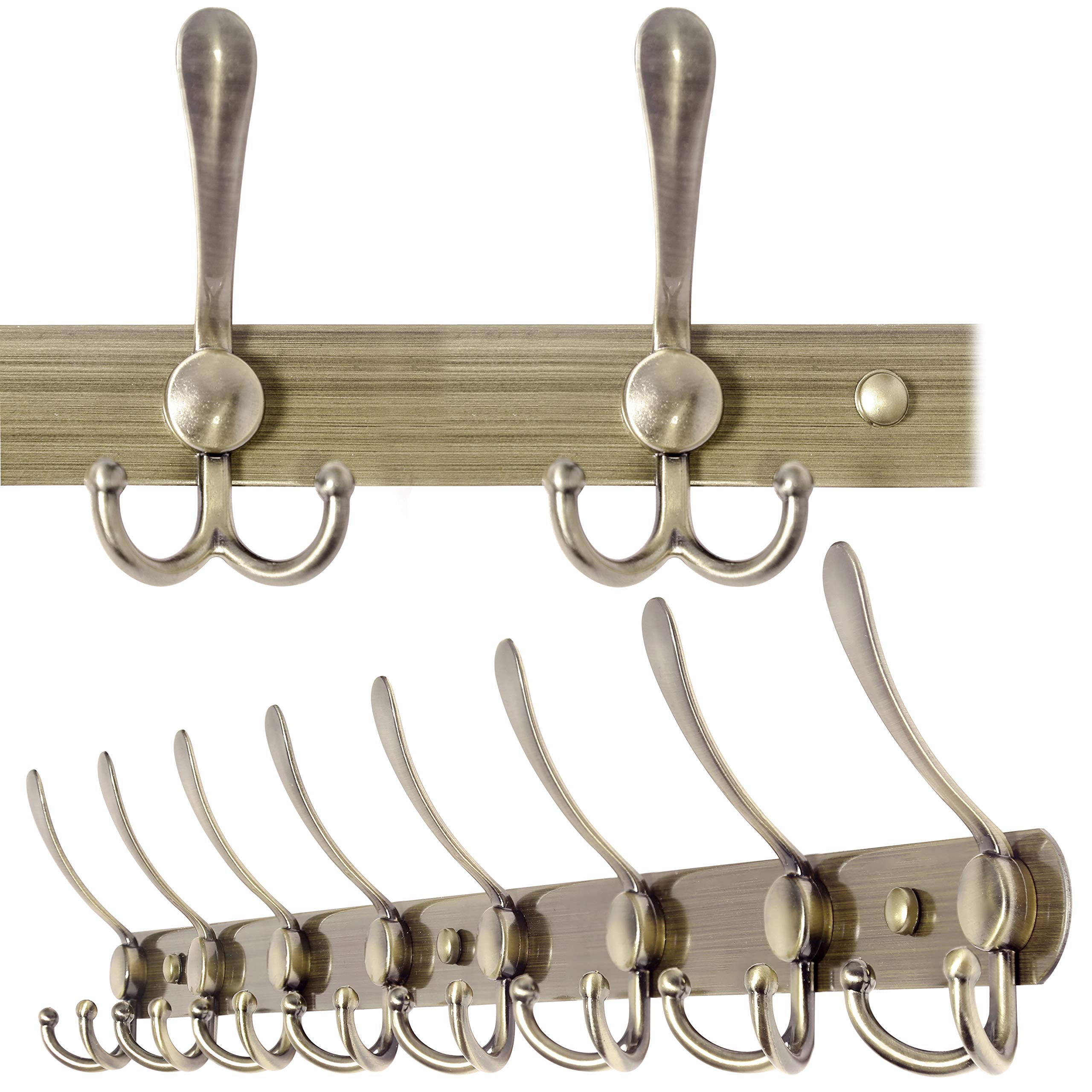 Webi Bronze Coat Rack Wall Mounted Long,8 Tri Hooks For Hanging,75 Cm Hook Rack,Hook Rail,Coat Hanger Wall Mount For Clothes,Jacket,Hats,