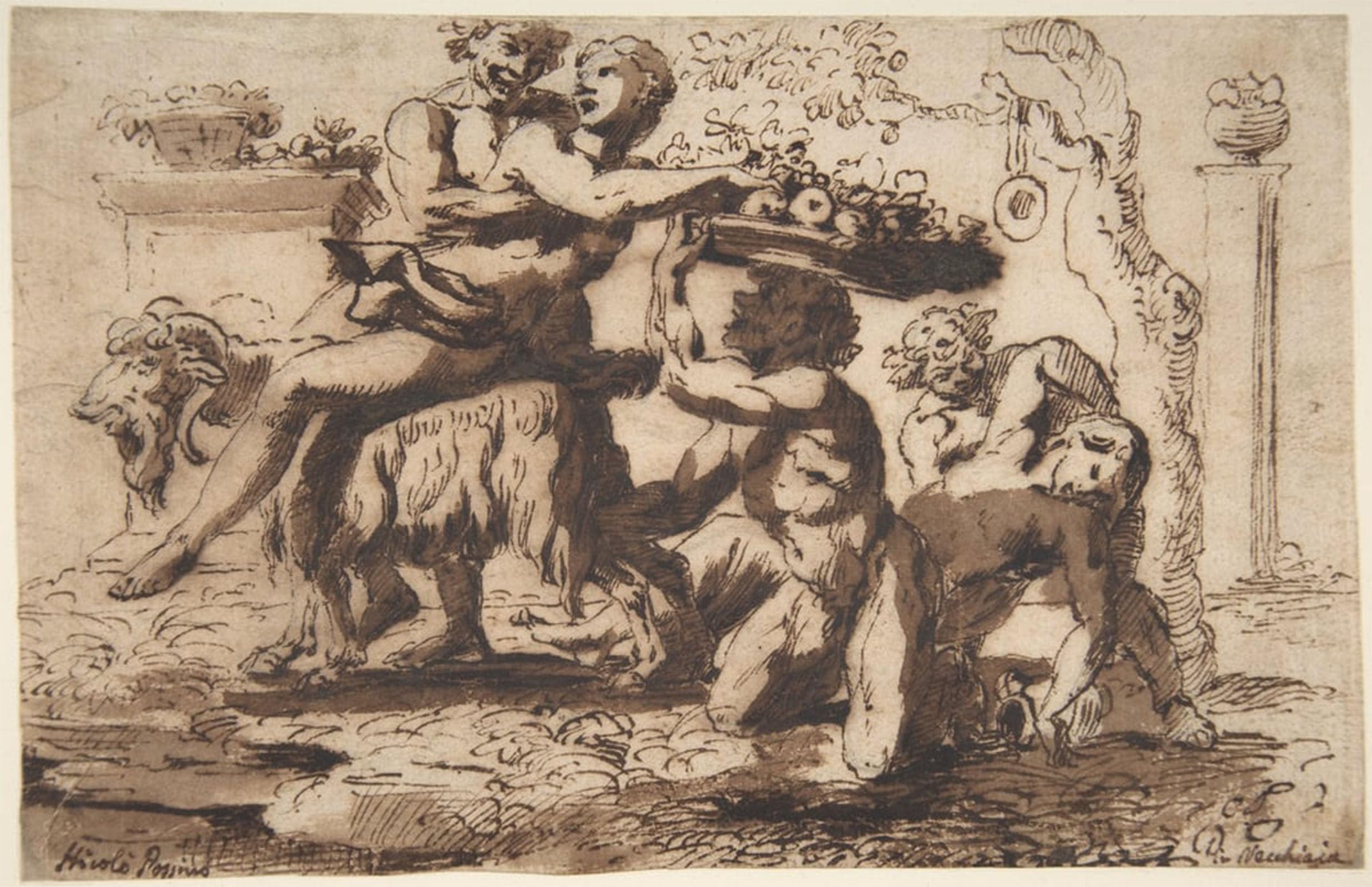 ARTXLXXBN Famous Art Print Poster Vintage Wall Art Bacchanal by Nicolas Poussin Canvas Art Poster for Home Decor 60x90cm