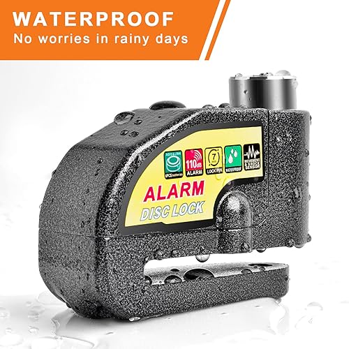Miniatura 5 de Cerradura de freno de disco de alarma de motocicleta cerraduras de motocicleta antirrobo bloqueo de disco de seguridad impermeable sonido de alarma