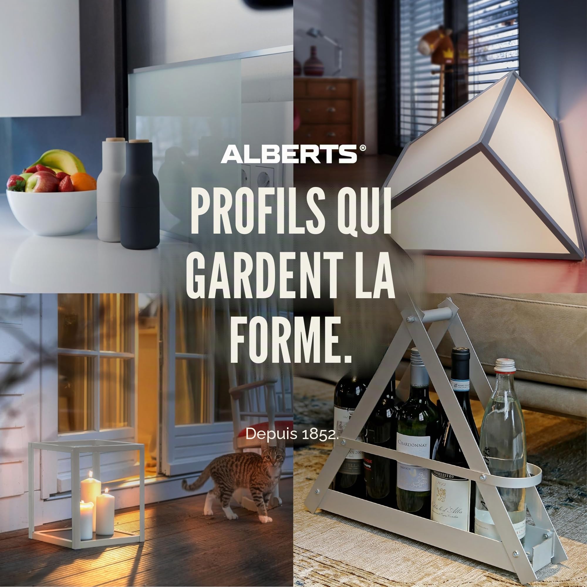 Alberts 471842 Cornière | aluminium, couleur argent, anodisée | 1000 x 60 x 60 mm