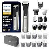 Norelco Philips Multigroom 9000 Series, All-in-One Trimmer, Beard Trimmer and Hair Clipper, 23-Piece Men's Grooming Kit for Beard, Body, Face, Nose, Ear and Intimate Areas, MG9520/50