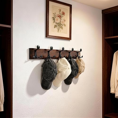 Miniatura 135 de SKOLOO Perchero de madera blanca de 17 pulgadas con 3 ganchos triples, ideal para entradas familiares, aulas y almacenamiento de suministros para