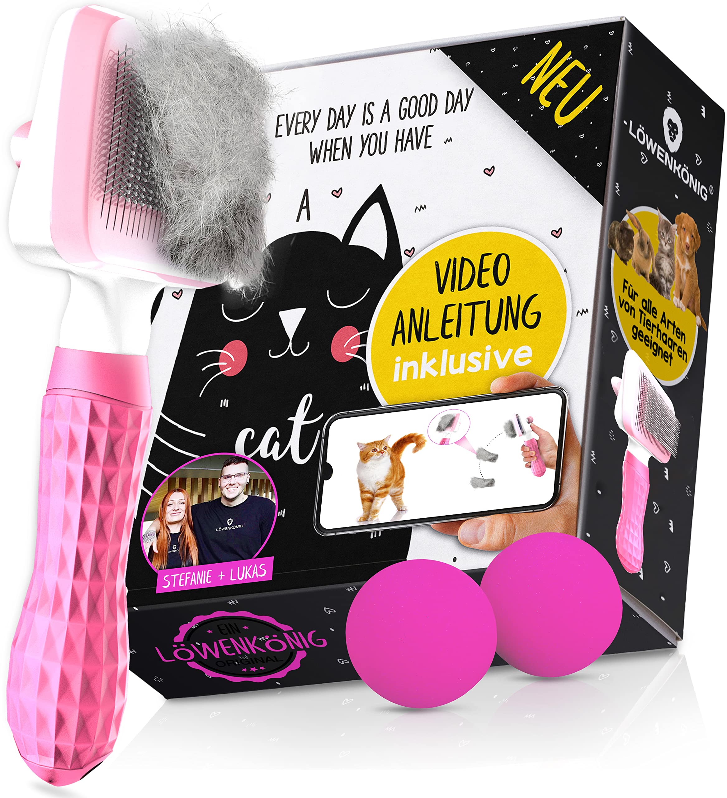 LÖWENKÖNIG® Innovador guante de cepillado para mascotas 3 en 1 [versión mejorada 2021] guante de cuidado de pelaje