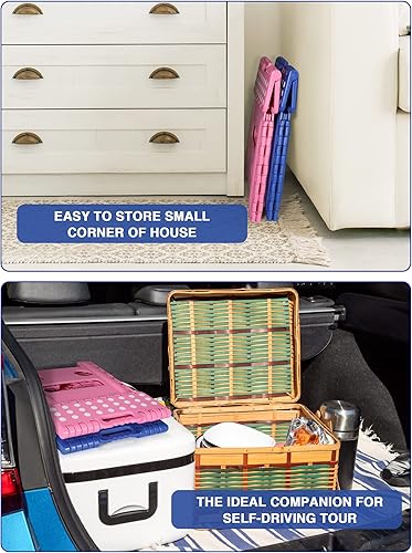 Miniatura 20 de Dyforce Taburete plegable de 9 pulgadas, taburete para niños, taburetes resistentes para adultos, taburetes de pie compactos, taburetes ligeros para