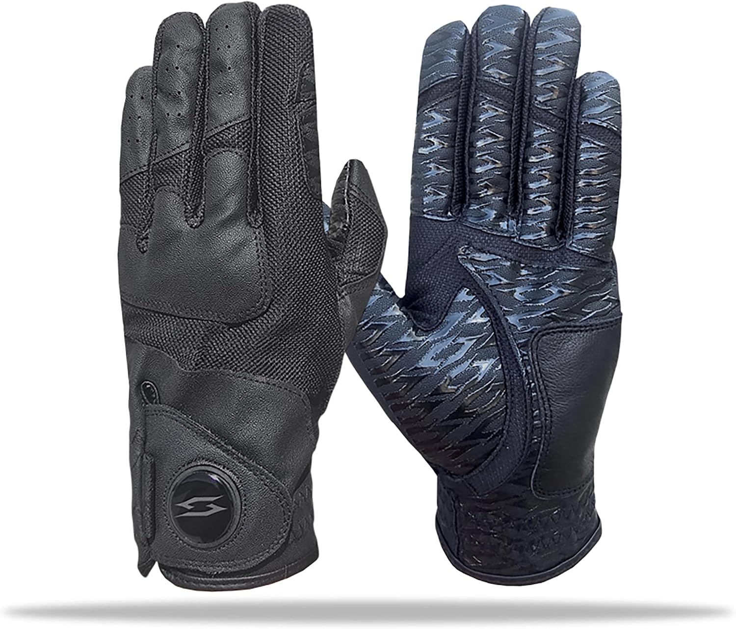 2-Pack Super Grip Universal One Size Fits Most Golf Glove - All Weather Durable Japanese Synthetic & Cabretta Leather Magnetic Ball Marker
