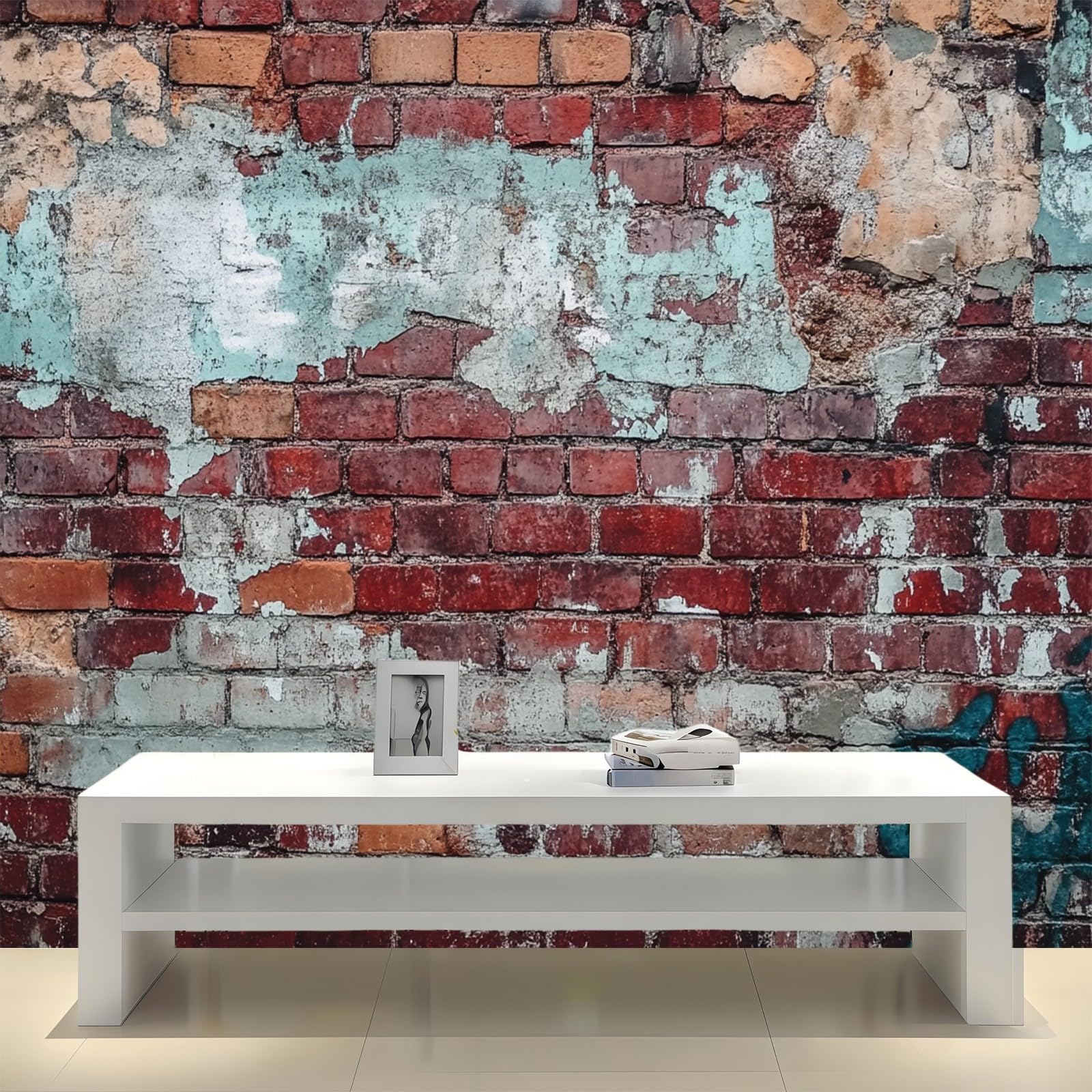 Wallpaper Murale Vecchio muro di mattoni retrò 200 x 140 cm Carta da Parati Rosso Fotomurale Decorativo per Soggiorno Camera da Letto Ufficio
