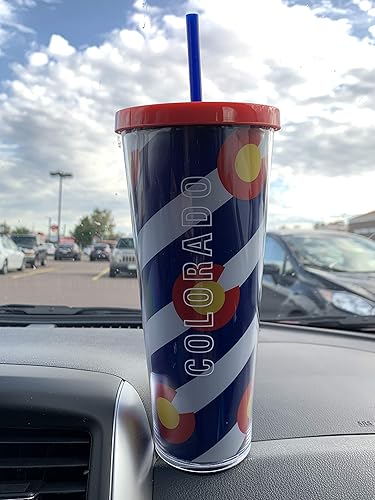 Starbucks COLORADO Venti - Vaso frío de plástico con pajita