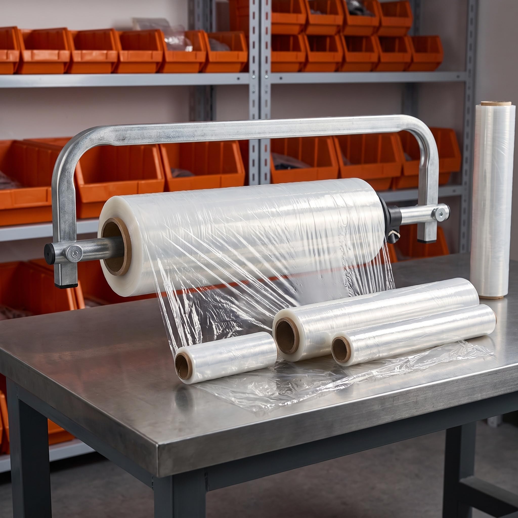 Dispensador De Rollos De Plástico De Burbujas, Dispensador De 50 Cm A 63 Cm De Ancho, para Supermercados, Fruterías, Hoteles, Mudanzas Y Embalaje Y Flejado De Hogares, Embalaje Eficiente.