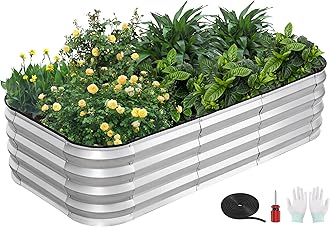 GoCampDriect 3 in 1 Raised Garden Bed - 4x2x1ft Galvanized Raised Garden Boxes Outdoor Corrosion Resistant | Variable Shape Metal Raised Garden Beds for Planting Vegetable, Herb,Fruits,Flower Silver