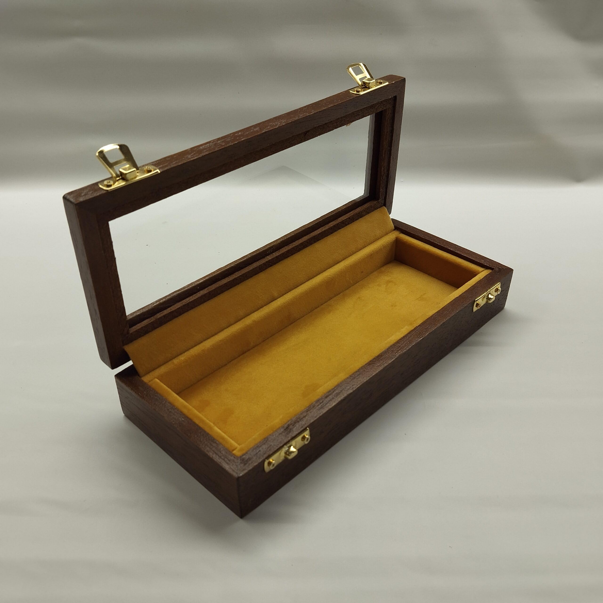 Coins&More Cofanetto espositore per coltelli da collezione, legno e velluto italiano, 1-2 coltelli, numerato con certificato, fatto a mano in Italy