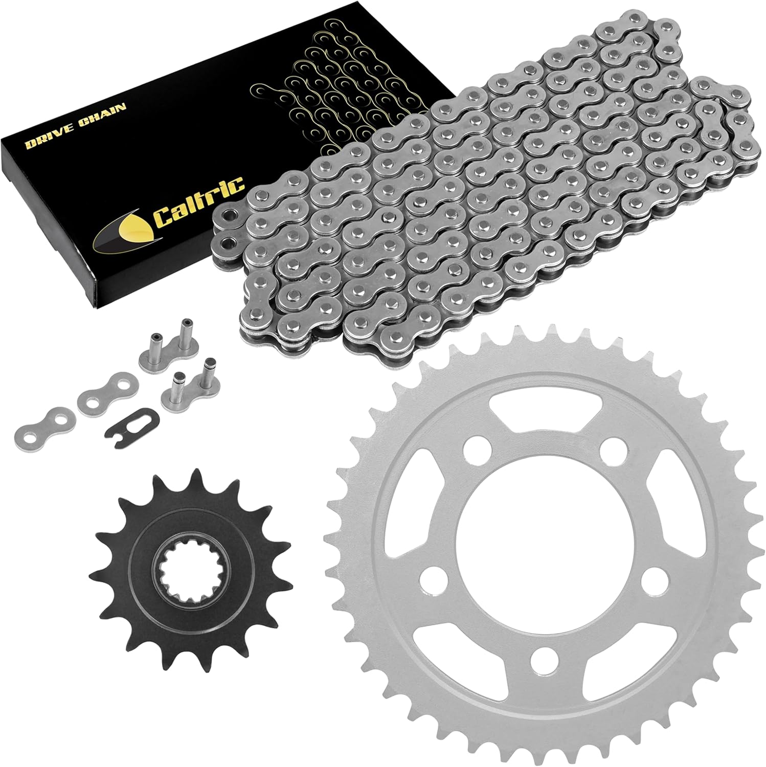 Caltric Drive Chain and Sprockets Compatible with Honda Rebel 500 CMX500 2017 2018 2019 2020 2021 2022 2023/40540-MGS-D31