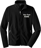 InkStitch Custom Embroidery Men's Fleece Jacket - Design Your Own Super Soft Warm Basic Zip-Up XS-4XL
