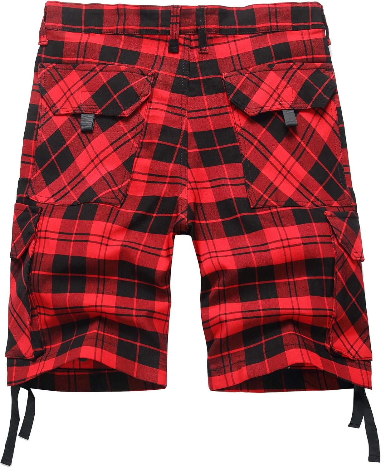 Plaid Shorts Men Classic Regular Fit Plaid Cargo Short Multi-Pocket Outdoor Shorts - Image 2