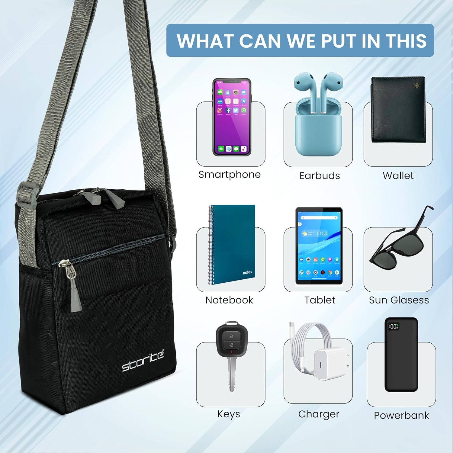 Storite Stylish Mini Sling Bag for Men and Women
