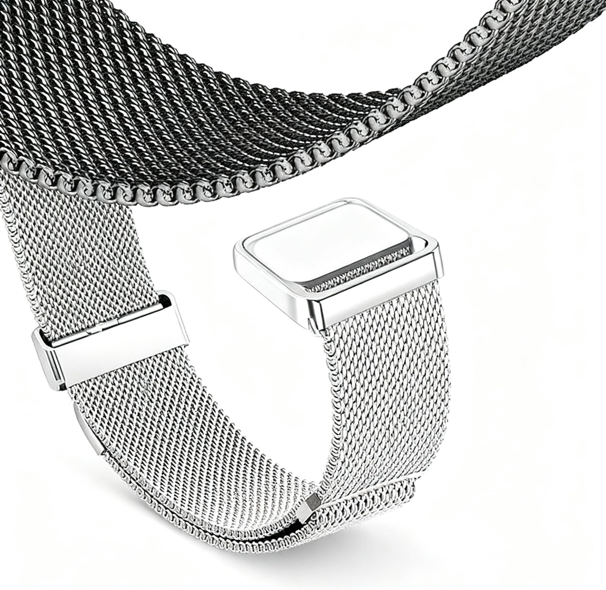 For Xiaomi Band 8 Pro/9 Pro Thin Milanese Metal Watch Strap - 430 Stainless Steel with Magnetic Buckle, Silver