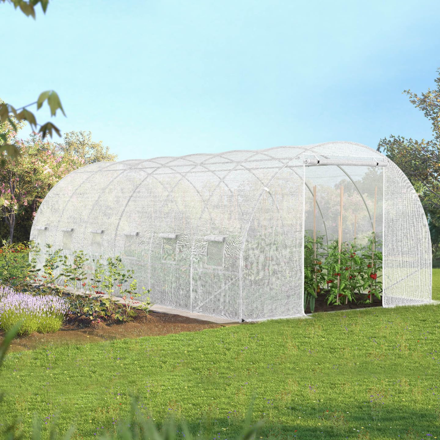 Probache - Bâche de Rechange 130gr/m² pour Serre Tunnel 18 m² Transparente CRIMÉE