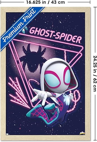 Vista 74 de Trends International Marvel Spidey And His Amazing Friends - Ghost Spider Wall Poster, 34L x 22.4W, Black Framed Version