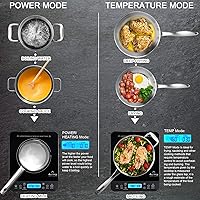 Vista 7 de Duxtop Placa de cocción de inducción portátil, quemador de encimera, placa caliente de inducción con sensor LCD táctil de 1800 vatios, negro 9610LS