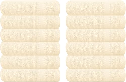 Miniatura 110 de GLAMBURG - Juego de 12 toallas faciales ultrasuaves de 13 x 13 pulgadas, 100% algodón, duraderas y altamente absorbentes, ideales para baño, cocina