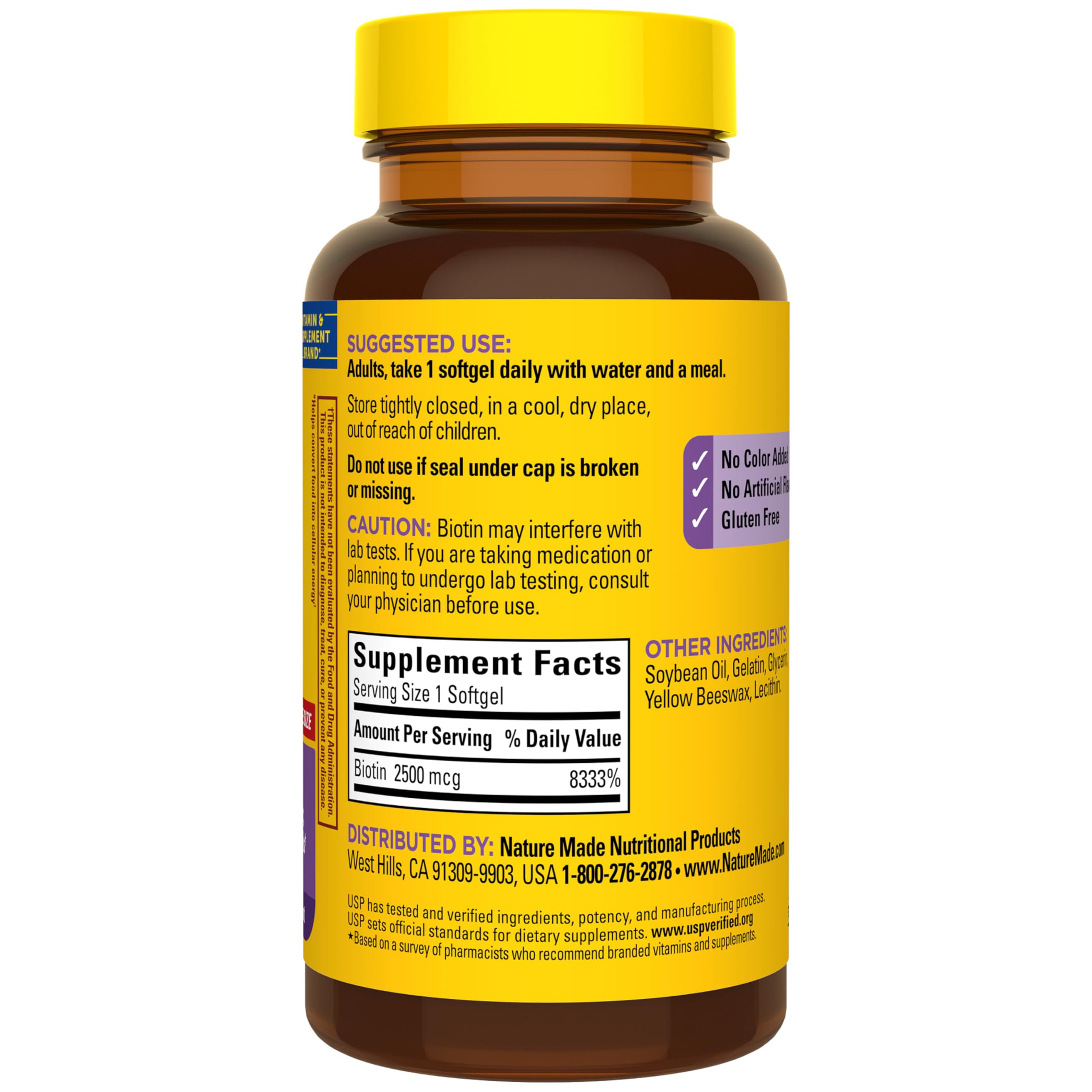 Nature Made Biotin 2500 mcg Extra Strength, 150 Softgels — Amazon image 9
