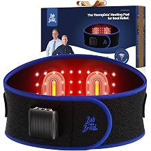 BOB AND BRAD ThermoRed Heating Pad Belt Massager for Lower Back Support, FSA Cordless Wearable Near Infrared Heat &amp; Red Light Lumbar Back Wrap with Adjustable Vibration HSA Eligible, Gift for Family