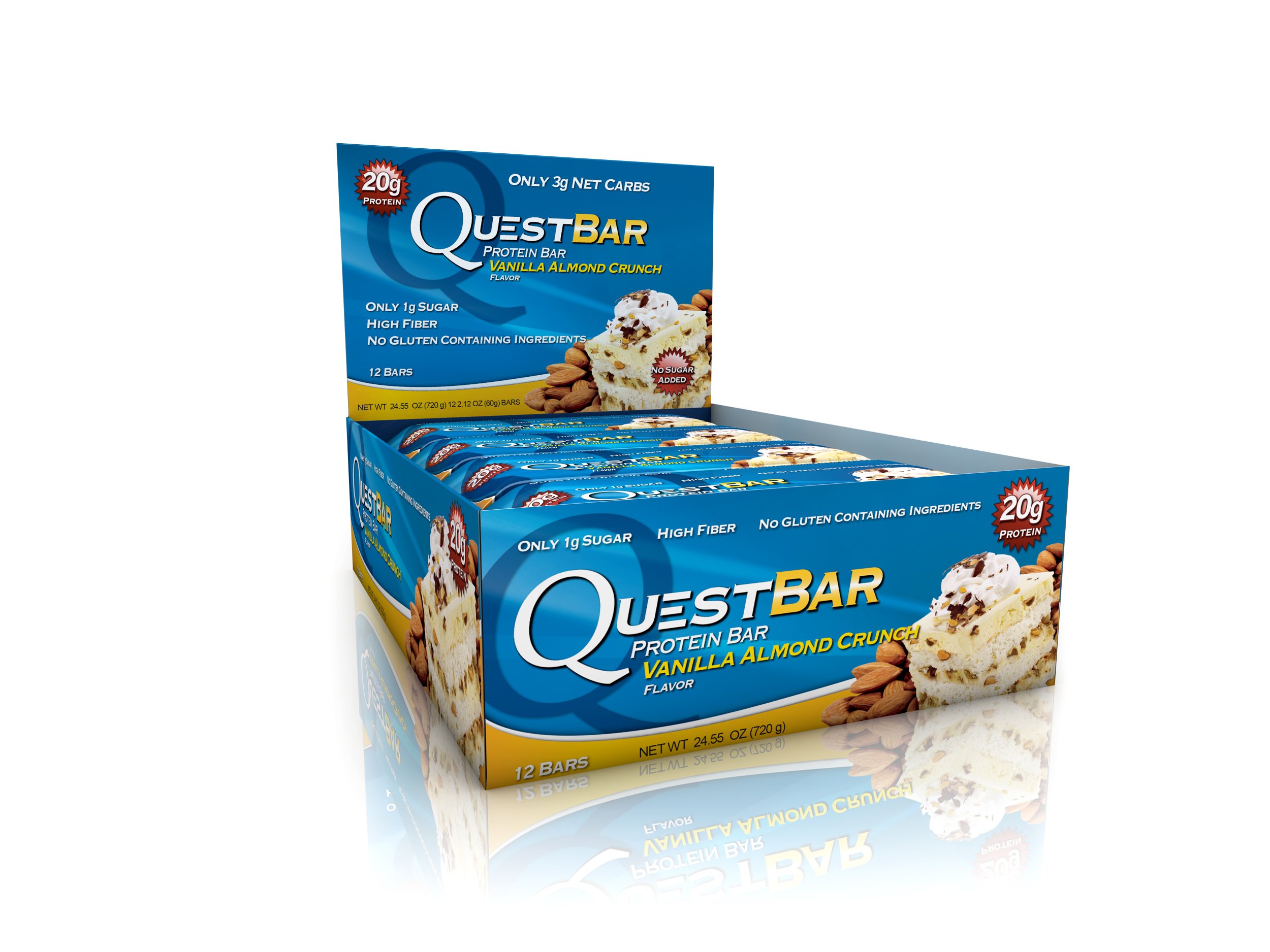 Quest Nutrition 60g Vanilla Almond Crunch Protein Bar - Pack of 12